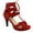 Red, variant on Top Moda Pebble-2 Women's Open Toe Lace Up Cut-Out Heel Platform Gladiator Nubuck Sandals Red 5.5