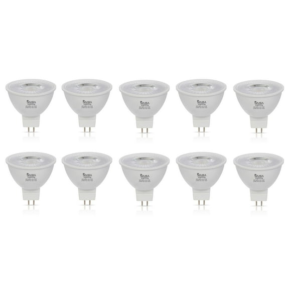 Simba Lighting LED MR16 3.5W 20W Halogen Replacement Bulbs 12V GU5.3 BiPin 2700K Soft White 10-Pack