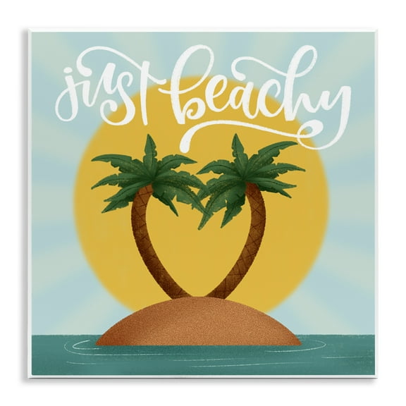 Stupell Industries Just Beachy Tropical Island Quotes and Sayings Painting Unframed Art Print Wall Art, 12 x 12