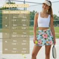 thumbnail image 6 of SEANATIVE Women Athletic Skort Tennis Skirts High Waisted Tummy Control Pleated Golf Skirts Comfortable Built-in Shorts Pickleball Workout Skort, L, Hawaii Tropical Hibiscus Flower Pink Blue, 6 of 7