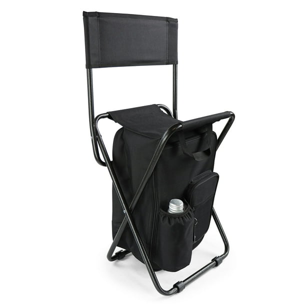 Get Out! Foldable Fishing Chair Backpack Stool with Cooler and Backrest 225 lbs