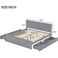 thumbnail image 2 of King Size Platform Bed with 4 Storage Drawers and Support Legs, Wood Bed Frame with Support Slats, 2 of 7