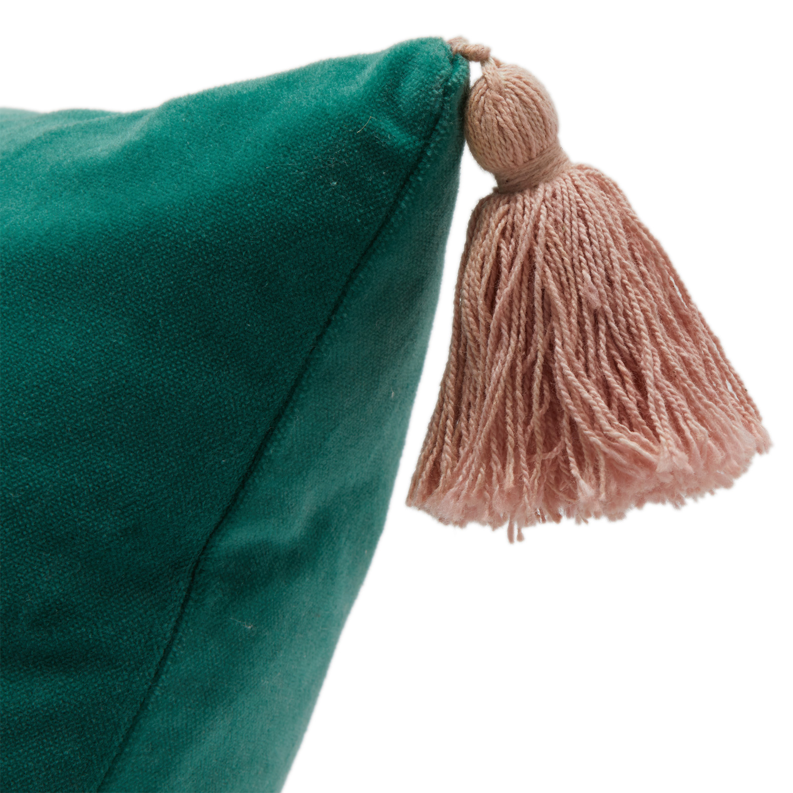 Drew Barrymore Flower Home Velvet Decorative Throw Pillow with Tassels, 20" x 20", Green - image 3 of 5
