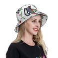 thumbnail image 4 of Yiaed Dinosaur on Excavator2 Print Reflective Stripe Bucket Hat Unisex Funny Outdoor Fisherman Cap Beach Sun Hat, 4 of 5