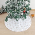 thumbnail image 3 of kiskick Christmas Tree Skirt Sparkling Snowflake – DIY Winter Decorations, Plush Fine Workmanship Christmas Tree Skirt, 3 of 8