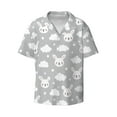 thumbnail image 3 of Goofa Rabbit And Cloud Printed Men's Casual Short-sleeved Shirt,Lightweight Breathable Button-down,Summer Casual men's top,Versatile Fashion shirt-Small, 3 of 7