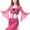 Pink, variant on Women's Latin Dance Cover Up Tops Tie Front Bell Sleeve Shawl Lace Long Sleeve Cardigan Black