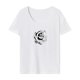 thumbnail image 1 of Camiseta de verano suave y elegante con cuello redondo para mujer, para mochilero en la calle, vacaciones, 1 of 7