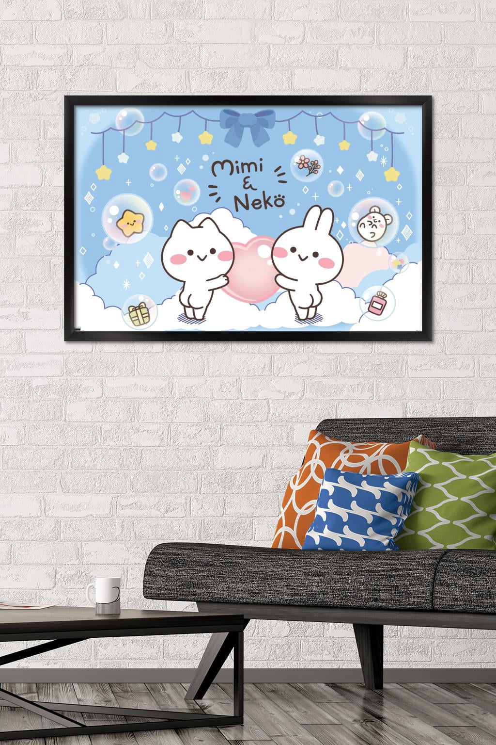 Mimi & Neko - Clouds Wall Poster, 22.375" x 34" Framed