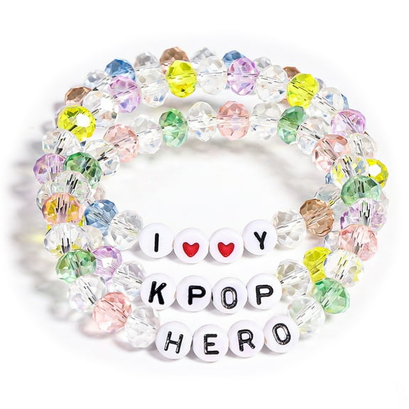 AICase 3Pcs Bracelets Set for K pop Merch Bracelets Inspired Bracelets Stackable Stretch Bracelets Jewelry Birthday Christmas for K Pop Stuff Fans Cosplay Outfit Gifts Accessories