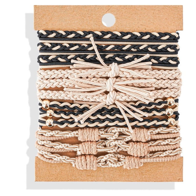 Lazos para el cabello Pulsera Boho Corbata para el cabello para mujeres Lolalet de cabello grueso Súper lindo Bandas elásticas para el cabello trenzadas suaves Fuerte Sin tirones Soporte de cola de ca