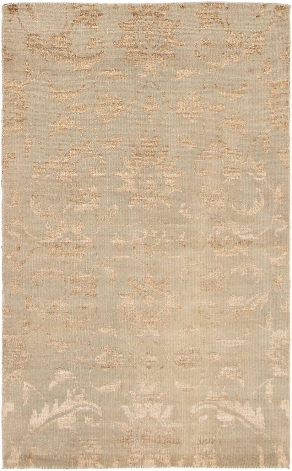 ECARPETGALLERY 4'10" x 7'10" Transitional La Seda Hand-knotted Area Rug for Living Room, Dining Room and Bedroom in Grn