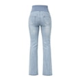 thumbnail image 5 of Miqool Women's Stretch Maternity Jeans Over The Belly Bell Bottoms Flare Denim Pants Support Bootcut Pants Pregnancy Clothes, 5 of 7