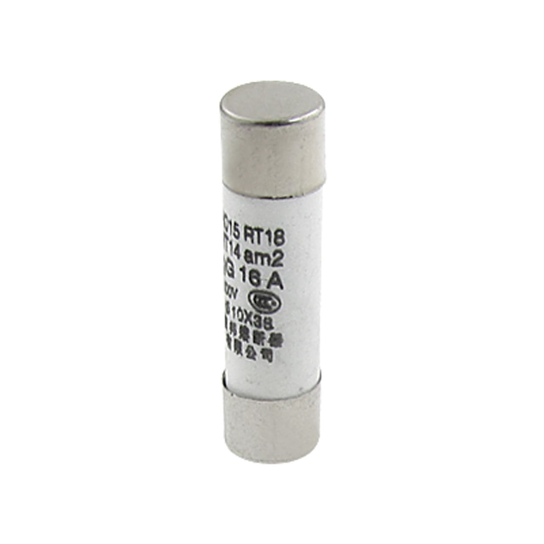 Silver Tone 20Pcs 10 x 38 mm Ceramic Tube Cylindrical Fuse Links 500V 16A White 