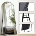 thumbnail image 2 of Melodieux Arched Mirror Full Length with Stand 71" x 26" Full Body Standing Mirror Black Aluminum Alloy Thin Frame Floor Mirror Hanging Leaning against Wall for Home Decor, 2 of 5