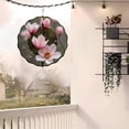 thumbnail image 4 of 3D Metal Hanging Wind Spinners - Artistic Concentric Circle Design for Yard & Garden - Vibrant Outdoor Decor with Pink Flower Motif, 4 of 6