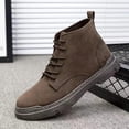 thumbnail image 3 of FRSASU Men's Lace Up Ankle Boots Casual Non Slip Work Chukka Boots Classic Outdoor Walking Booties for Fall Winter Brown, 3 of 5