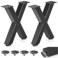 thumbnail image 1 of Furniture Legs Likapop, metal en forma de X, 16 pulgadas, color negro, juego de 2, 1 of 8