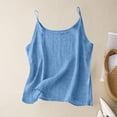 thumbnail image 3 of Cotton Linen Camisole Tops for Women Spaghetti Strap Loose Fit Tank Top Summer 2026 Casual Sleeveless Gauze Shirts for Women,Royal Blue ,L, 3 of 7
