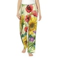 thumbnail image 2 of Kdxio Women's Comfy Stretch Sunflower Cornflower PoppyPrint Drawstring Pajama Pants-X-Large, 2 of 9