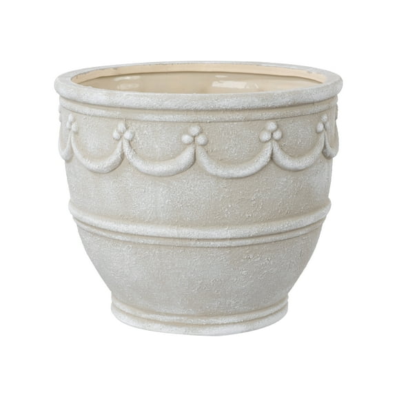 My Texas House 12" Retro Planter, Cream