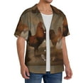 thumbnail image 2 of Kdxio Men'S Hawaiian Shirt For Men Short Sleeve Shirt Oil Painting Chicken And Duck Summer Casual Holiday Beach Button Down T-Shirts, 2 of 5