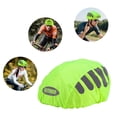 thumbnail image 3 of Bicycle Helmet Cover with Reflective Strip Sports Helmet Rain Cover Waterproof Riding Helmet Rain Cover Adjustable for Mountain Road Bike Helmet (Green B), 3 of 10