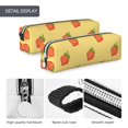 thumbnail image 4 of Pofeuu Hand Drawn Strawberry Print Leather Pencil Case, Leather Pencil Pouch Large Capacity, Big Pencil Pouch with Zipper Vintage Pen Bag Fountain Pen Holder, 4 of 7