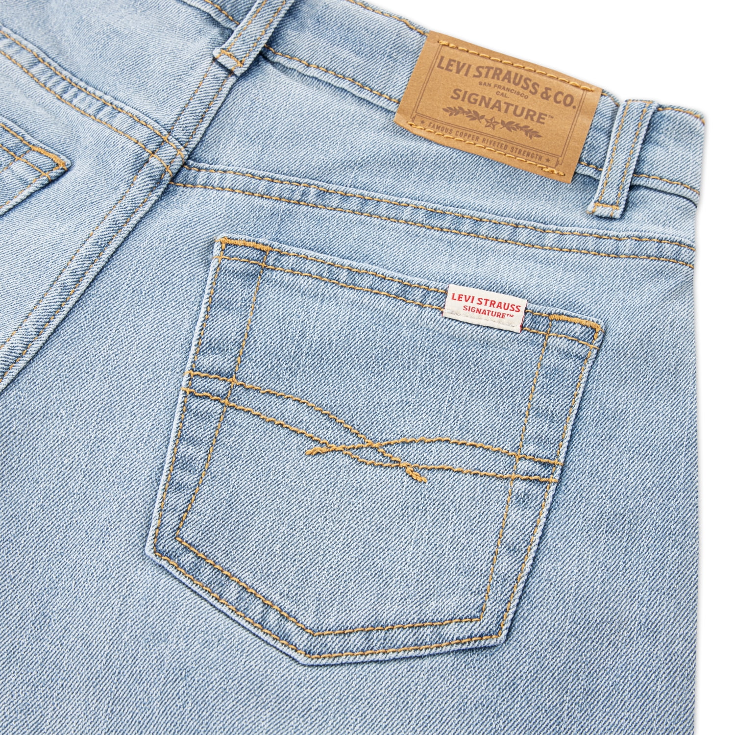 Levi Strauss Signature Girls' Baggy Straight Leg Jeans, Sizes 2T-18