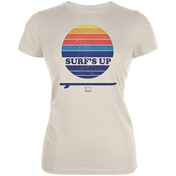 Surf's Up Kuta Bali Juniors Soft T Shirt Soft Cream MD