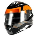 thumbnail image 3 of 1Storm Motorcycle Modular Full Face Helmet Street Bike Flip up Dual Visor/Sun Shield Racing Racing Orange HJA119, 3 of 4