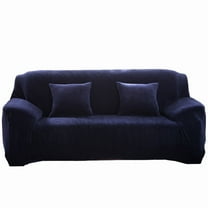 XmhyTop-A Dark Blue Stretch Couch Cover, 3-Seater Plush Sofa Cover, Furniture Protector, Fitted Couch Slipcover, 1 Piece