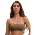 thumbnail image 5 of Unique Bargains Women's Strapless Wirefree Bandeau Bras L Brown, 5 of 6