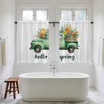 thumbnail image 4 of Hello Spring Tier Curtains 54 Inch Length, Easter Flowers Green Car Vintage Floral Cafe Short Curtains for Bathroom Over Sink, Small Kitchen Curtain Light Filtering Tiered Drapes 2 Panels 27.5"Wx54"L, 4 of 8