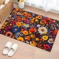 thumbnail image 3 of Red Orange Floral Area&nbsp;Rug 2x3ft Spring Flower Green Leaf Plant Farm Watercolor Non-Slip&nbsp;Washable Square&nbsp;Rugs Soft Felt Indoor Floor Mat for Bedroom Kitchen Living Room Bathroom, 3 of 9