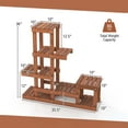 thumbnail image 3 of Costway Multi-layer Wood Plant Stand Flower Shelf Rack with High Low Structure, 3 of 10