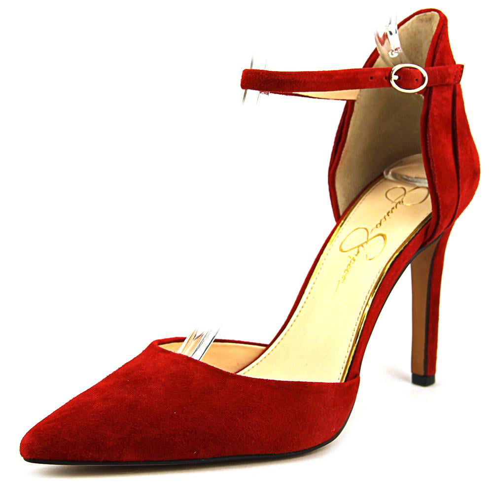 jessica simpson red suede pumps
