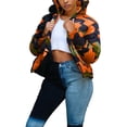 thumbnail image 1 of FOCUSNORM Women’s Juniors Fashion Camouflage Zipper Open Long Sleeve Down Jacket, 1 of 3