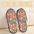 thumbnail image 2 of Balery Cute Little Fox Pantuflas de Casa de Felpa Silenciosas con Diseño Estampado, Zapatillas Cómodas Antideslizantes de Algodón para Interior-Large, 2 of 8