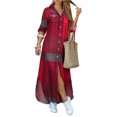 thumbnail image 1 of Impresión vestido de un solo pecho Irfora Vino Rojo + Gris XXL, 1 of 5