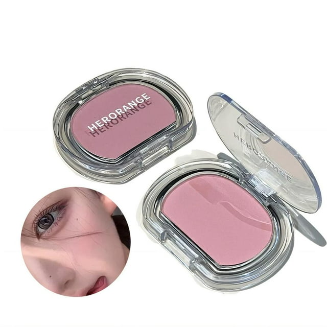 Milk Strawberry Pink Blusher Powder Palette Makeup Rouge Blush Grayish Nude Matte