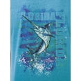 thumbnail image 3 of Fish N Vibe Men's Short Sleeve Fishing Performance Outdoor Graphic T-Shirt, Sea Blue, 2XL, 3 of 7