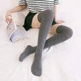 thumbnail image 6 of JIANFANG Women's Extra Long Opaque Striped Over Knee Thigh High Stockings Socks, 6 of 6