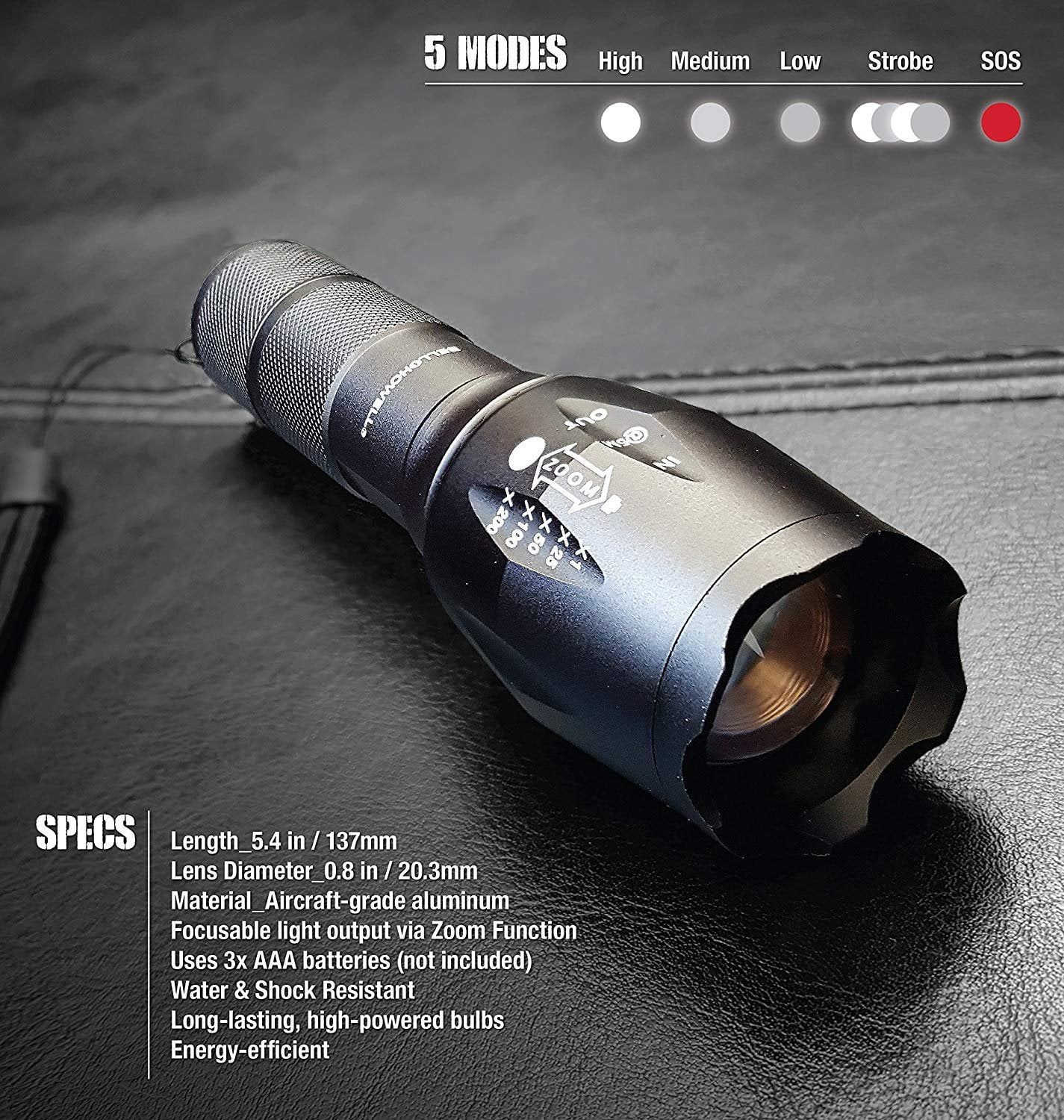 Bell and Howell LED 1500 Lumens Flashlight