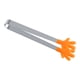 thumbnail image 5 of Pinzas para ensalada de barbacoa de acero inoxidable y silicona, utensilio de cocina naranja para cocinar y manipular alimentos, 5 of 7
