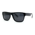 thumbnail image 2 of Polarized Mens Simple Light Weight Horn Rim Gentlemanly Hipster Rectangle Sunglasses Shiny Black - Black, 2 of 4