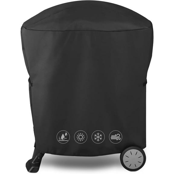 7113 Grill Cover for Weber Q100 Q1000 Q200 Q2000 Gas Grills with Portable Cart, Black for Weber 2400 Q2200 Q1200 Q220 Q120 Grills, Fits Weber 50060001 51060001 54060001 Liquid Propane Grill