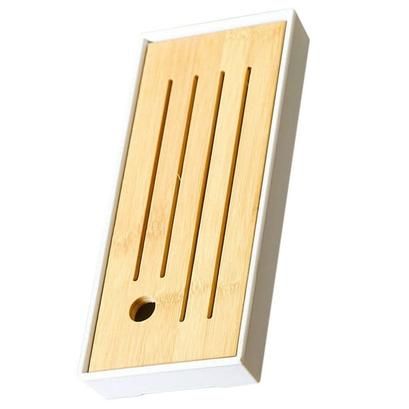 Tea Tray Wood Drain Board Dessert Serving Dish Drainer Drying Rack Veggie Travel