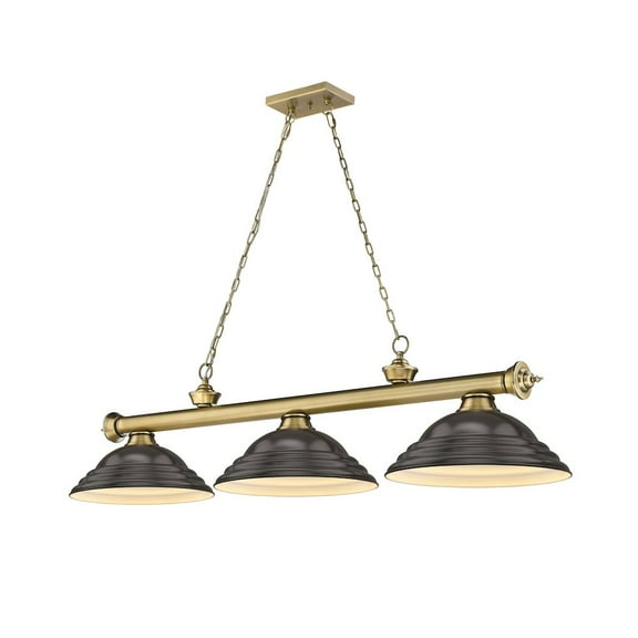 Z-Lite Cordon 3 Light Billiard, Steel Frame, Bronze Shade Color