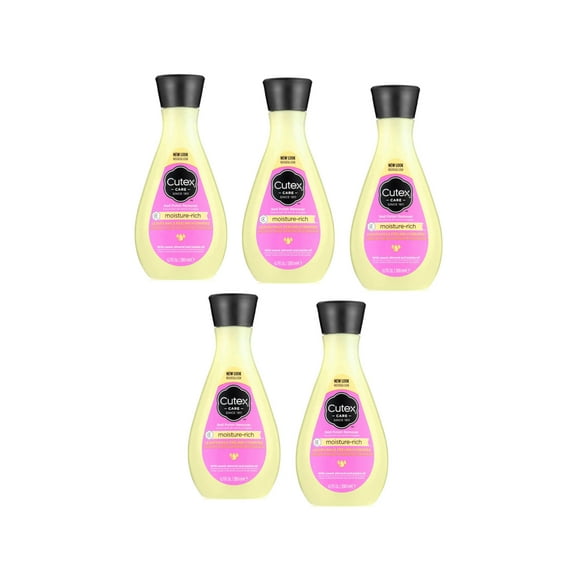 Cutex Care Moisture-Rich Nail Polish Remover with Sweet Almond & Jojoba Oil, 6.7 Fl. Oz. - Pack of 5